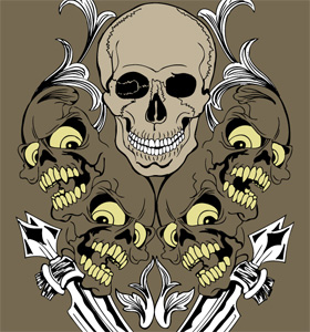 Vector Shirt Design with Skull and Sword