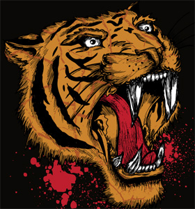 Apparel Vector T-shirt Design with Tiger