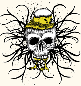 Vector T-shirt Design with Skull