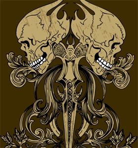 Vintage Skull Vector Tee Design