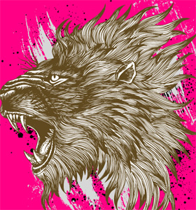 Vector T-shirt Graphics with Lion Head