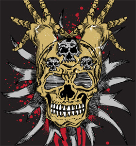 Vector T-shirt Design with Skull