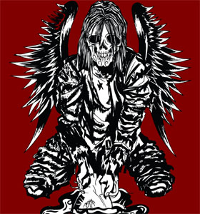 Winged Horror Man Vector T-shirt Design